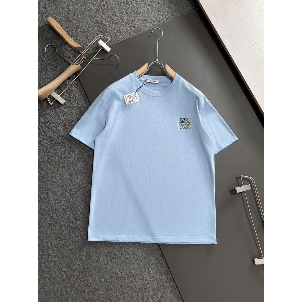 Loewe/Loewe/2026 คลาสสิกรอบคอแขนสั้นเสื้อยืดผู้ชายผู้หญิงสไตล์ใหม่เสื้อลําลอง Bottoming Breathable S