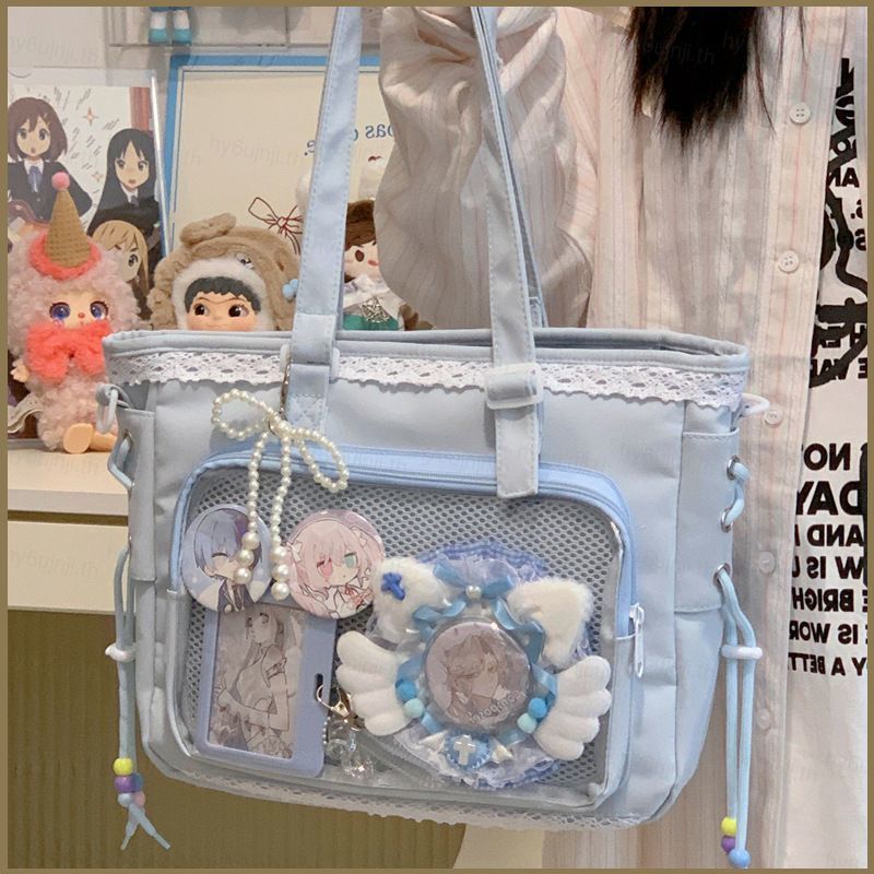 Lolita Ita Bag PU Leather sling Bag for Pin Merch Toy collection Anime Otaku Fan