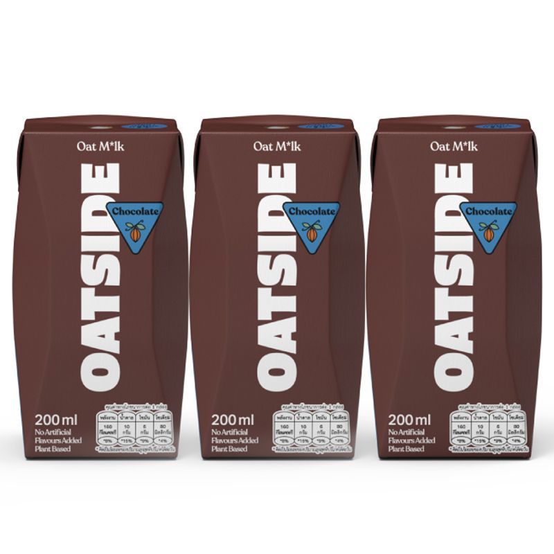 โอ๊ตไซด์น้ำนมข้าวโอ๊ตรสโกโก้ 180มล. แพค3 Oatside Oat Milk Cocoa Flavour 180ml. Pack3