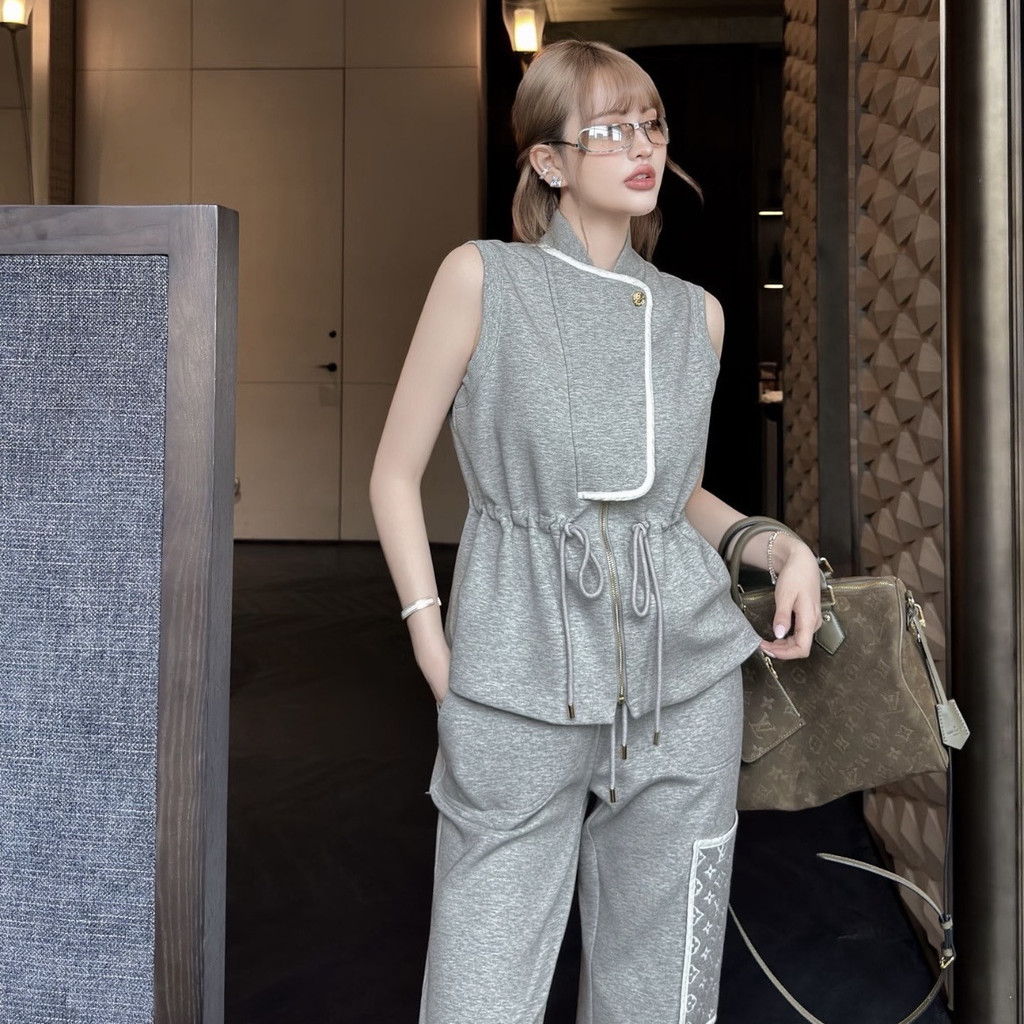 MAER Lsv * ฤดูร้อนสไตล์ใหม่สีทึบรอบคอถักเสื้อกั๊กแขนกุด Casual All-Match Top ผู้หญิง