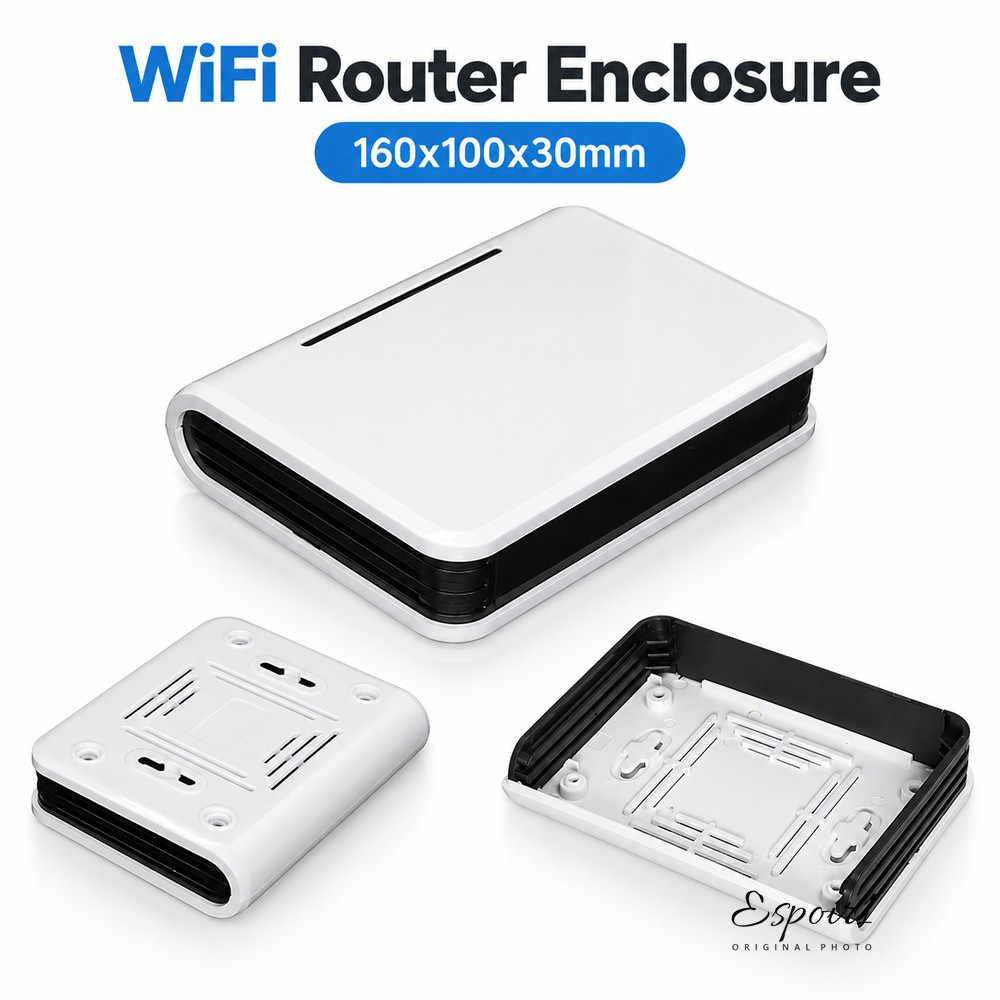 ESPOIR1 1 ชิ้นอุปกรณ์อิเล็กทรอนิกส์ที่อยู่อาศัย,พลาสติก ABS สีขาว WiFi Router Enclosure, 160x100x30 