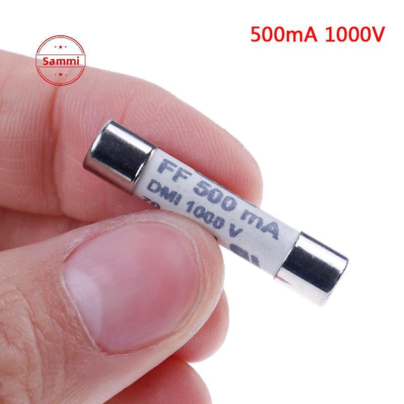 Sammi 1 PC FF 0.5A 500mA 1000V dmi ฟิวส์สําหรับมัลติมิเตอร์ F15B F17B F18B 6.3x32 มม.TH