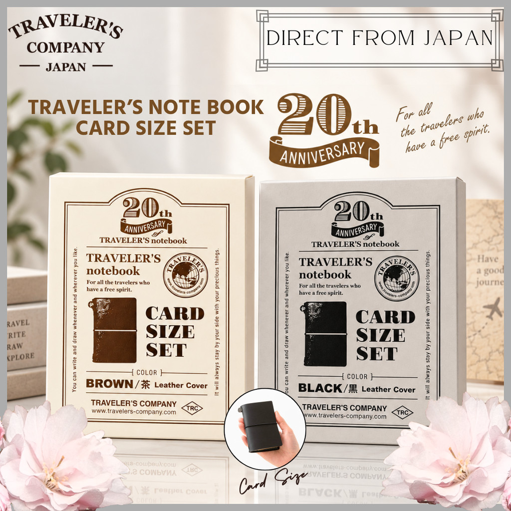 Traveler's Notebook Card Size 20th Anniversary Set - Brown Black