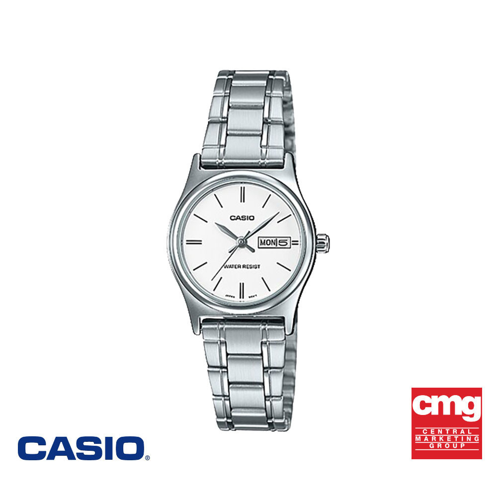 CASIO นาฬิกาข้อมือ CASIO รุ่น LTP-V006D-7B2UDF วัสดุสเตนเลสสตีล สีเงิน