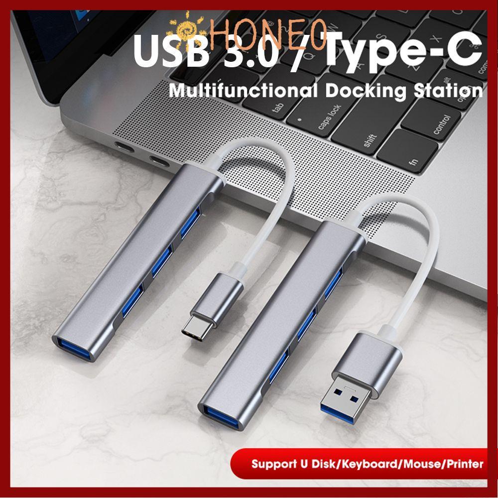 HONE USB C HUB 4 พอร์ต Expander OTG อะแดปเตอร์ USB 3.0 Splitter สําหรับแล็ปท็อปพีซี