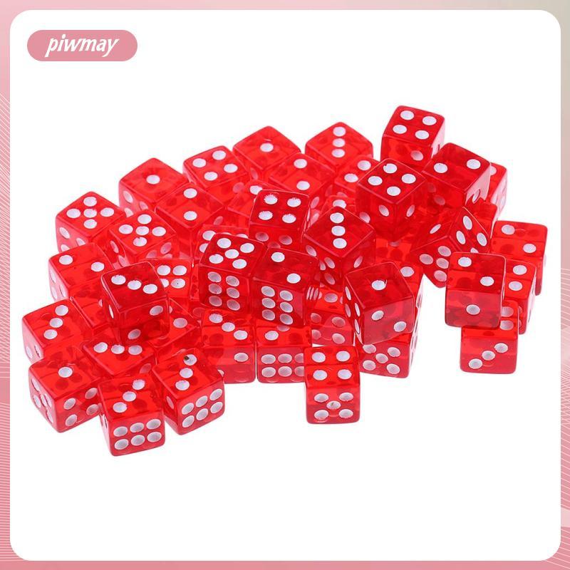 Adepe 50x12 มม.D6 6 ด้านลูกเต๋าตายสําหรับ KTV Party ตารางเกมกระดาน RPG MTG Props