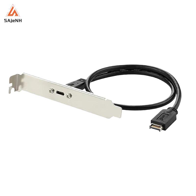 SAjeNH 50 ซม.USB 3.2 แผงด้านหน้า Header Type-E ถึง USB-C ประเภท C หญิงเชื่อมต่อสายไฟ TYPE-E Baffle ส
