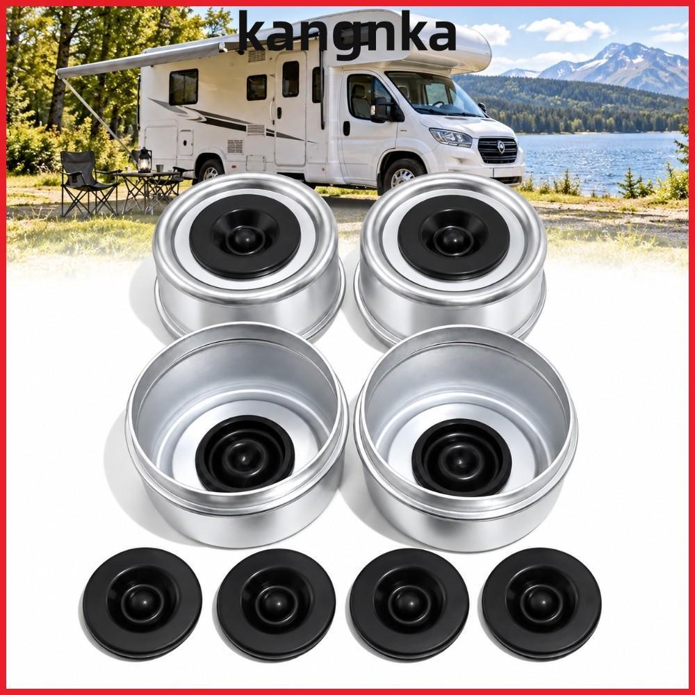 KANGNKA 4PCS Trailer Hub Dust Cap, พร้อมปลั๊กยาง Heavy Duty Trailer Axle Dust Cap, ทนทาน 2.44 นิ้ว T