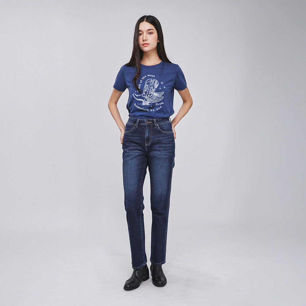 WRANGLER เสื้อยืดแขนสั้นผู้หญิง คอลเลคชั่น Beyond Indigo รุ่น WR S426WTSSN28 - สีกรมท่า — صورة 5