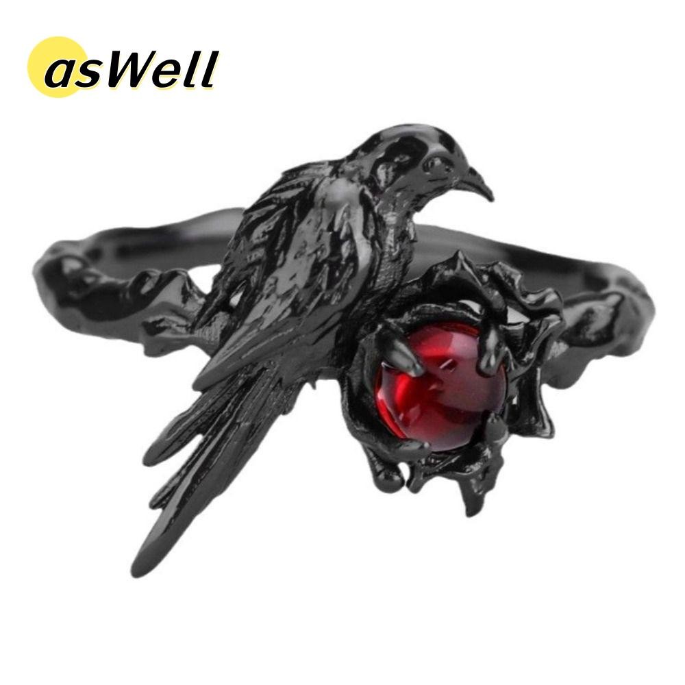 ASWELL Sylus Crow Cosplay Ring สไตล์ Raven ดำและแดง Deep Space Zircon เครื่องประดับแฟชันพร้อมให้เป็น