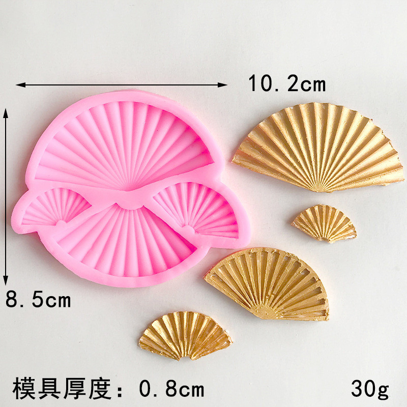 จีนพัดลมซิลิโคนแม่พิมพ์เค้กช็อคโกแลตโล่ตกแต่งงานแต่งงานพับพัดลมออกแบบเค้ก ที บน อุปกรณ์เสริม - รูปที่ 4