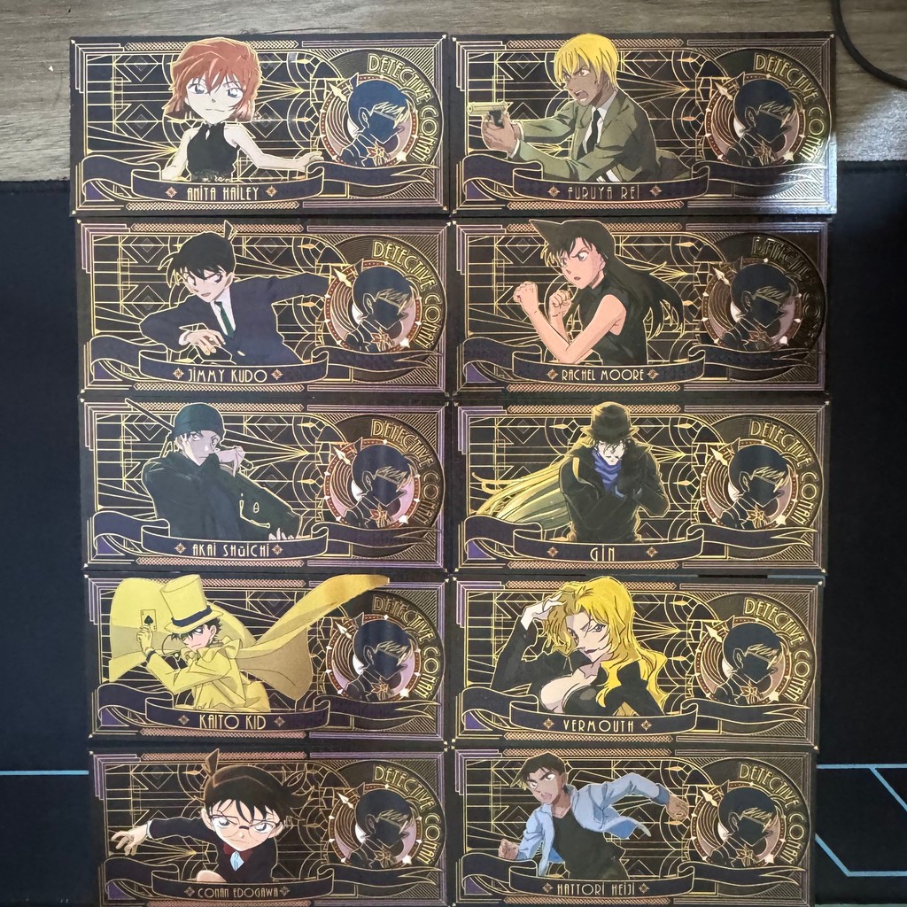 [ทั้งชุด 10 แผ่น] Black Gilding Version Detective Conan Anime Merchandise เหรียญที่ระลึก