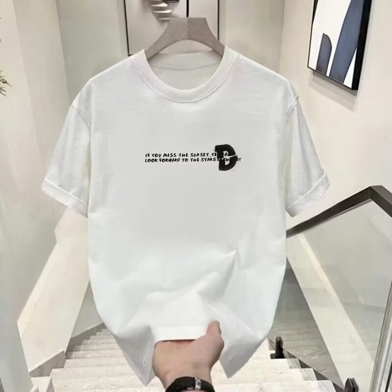 2025 NEW 2025 Short Sleeve Men's Summer Base Shirt T-Shirt Trendy Brand Half Sleeve Fashion Versatil