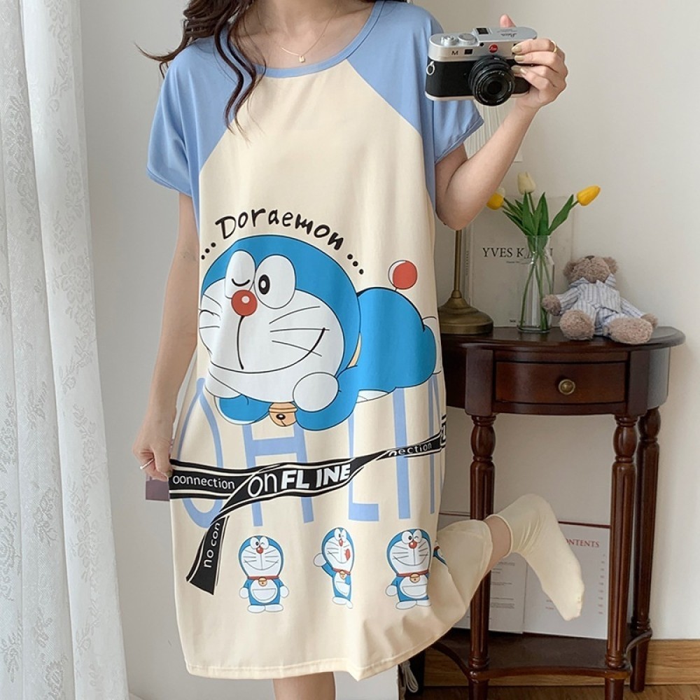 Dess ชุดนอนผู้หญิง ชุดนอนเดรสกระโปรง ชุดเดรสลายการ์ตูนลายน่ารัก OH1P ✨october303.th✨