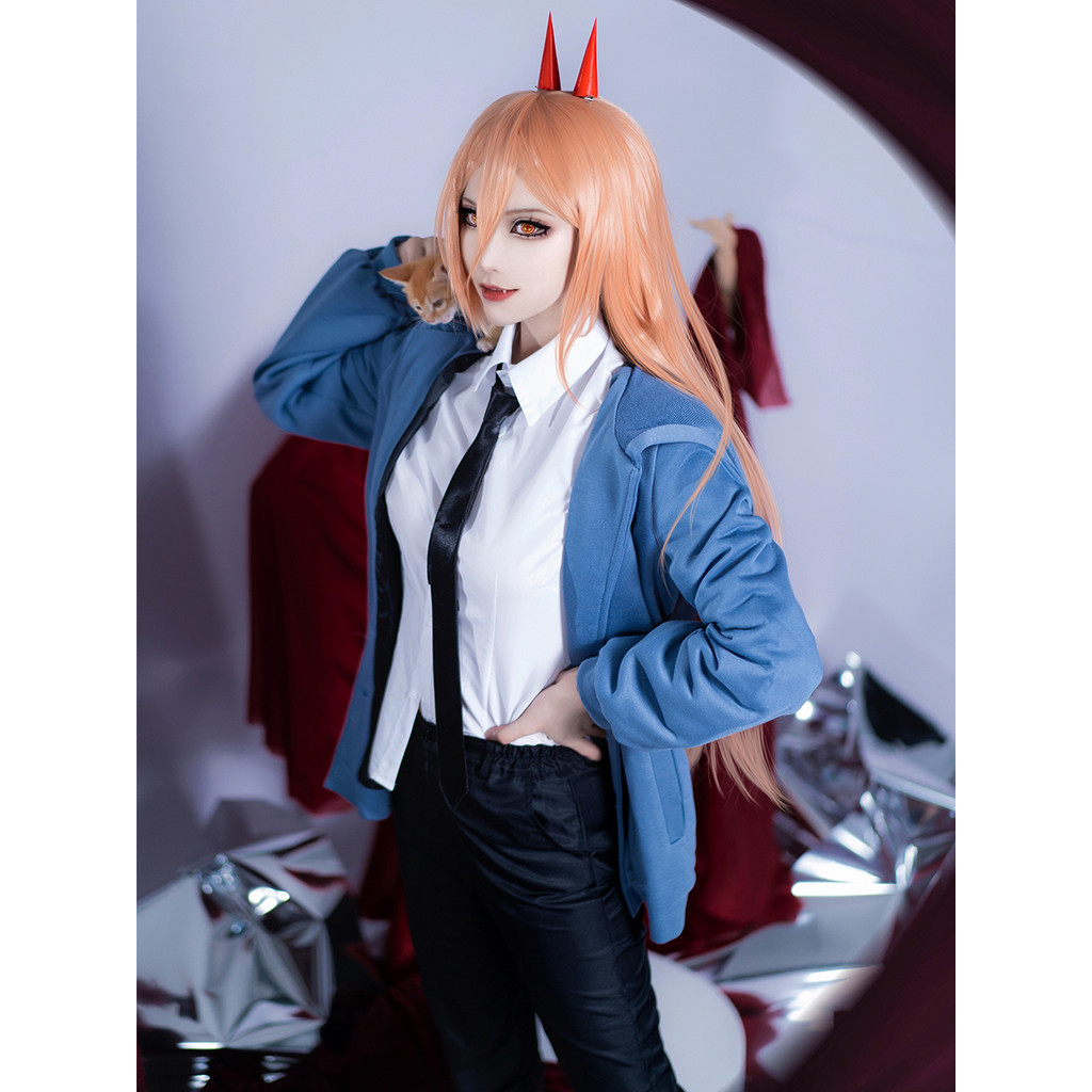 【พร้อมส่ง】chain saw man cosplay wig figure anime reze Makima Denji halloween costume ฮาโลวีน ชุด
