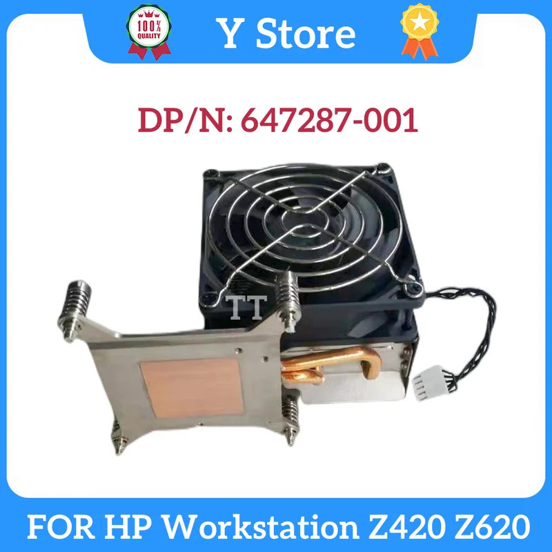 Y Store ต้นฉบับสําหรับ HP Workstation Z420 Z620 CPU ชุดพัดลมระบายความร้อน 647287-001 5-Pin LGA2011 S