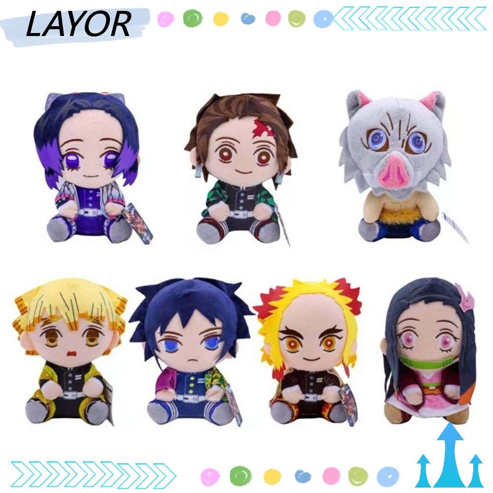LAYOR Demon Slayer ตุ๊กตาตุ๊กตา, Akaza Rui 20 ซม.ญี่ปุ่นอะนิเมะตุ๊กตาของเล่น, Nezuko Iguro Obanai Ta
