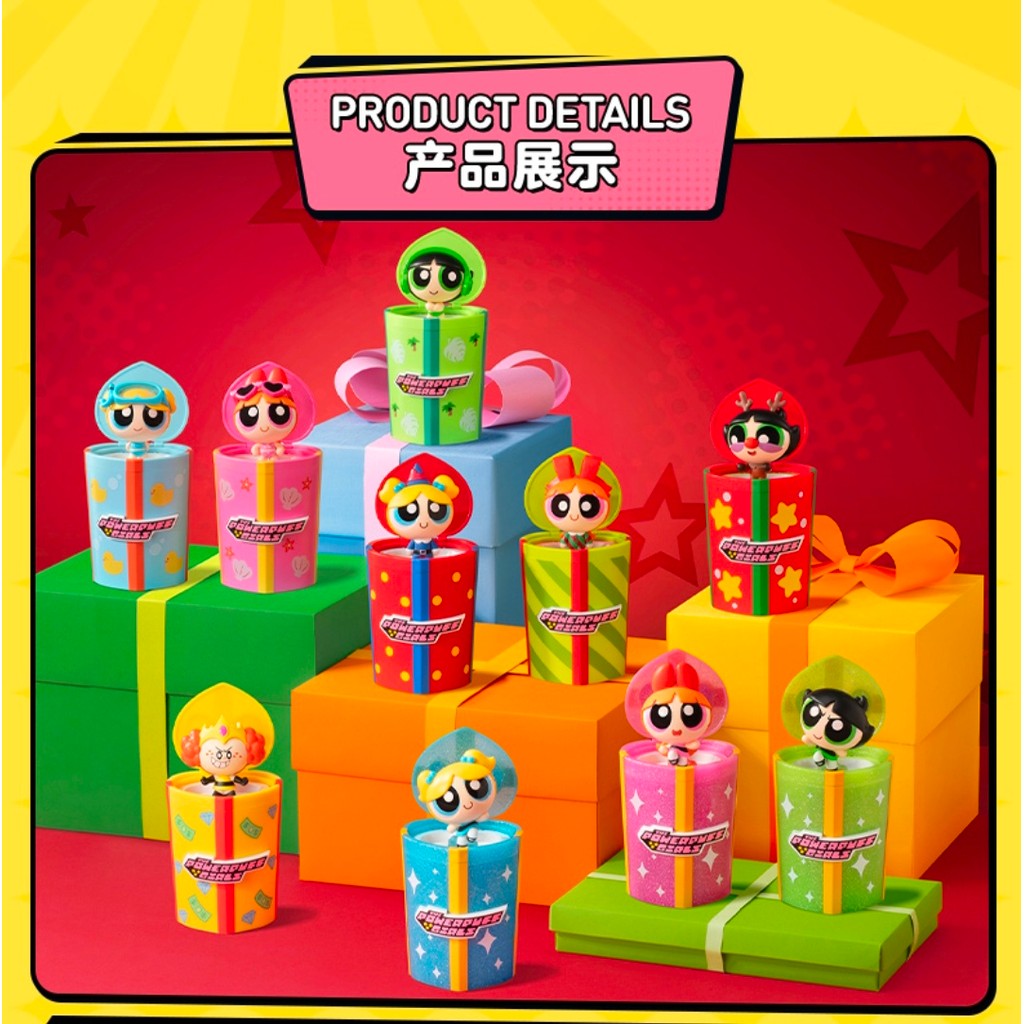 POPMART Powerpuff Girls Party Surprise Series ยกกล่อง 9 ชิ้น, ตุลาคม 16th Release 1M8Z