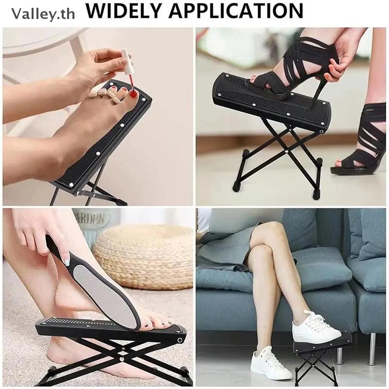 [Valley] สตูลทําเล็บเท้าสําหรับเทคโนโลยีเล็บแบบพับได้ปรับเล็บเท้าขาตั้งเท้าสตูลเท้ากันลื่น W/ 6 ความ