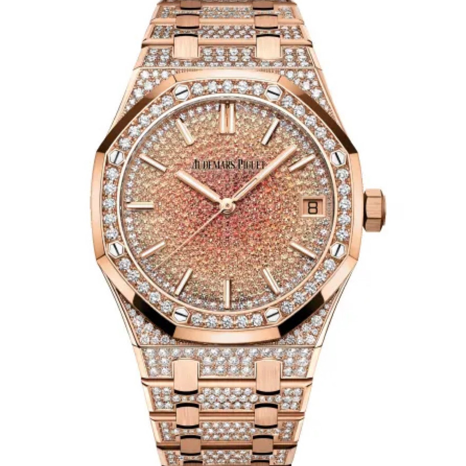 Sunflower 41mmAA.Audemarss Piguettess Oak นาฬิกาผู้ชายกลไกอัตโนมัติ 15502OR