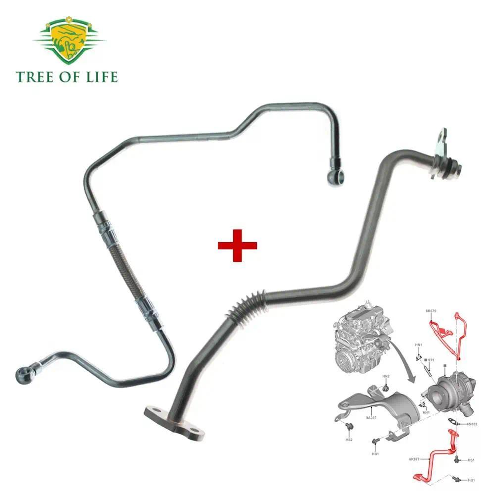 2x Turbo Charger Oil Feed & Return Pipe สําหรับ Ford Transit MK7 MK8 RWD AWD 2.2 ดีเซล 2052535 17317