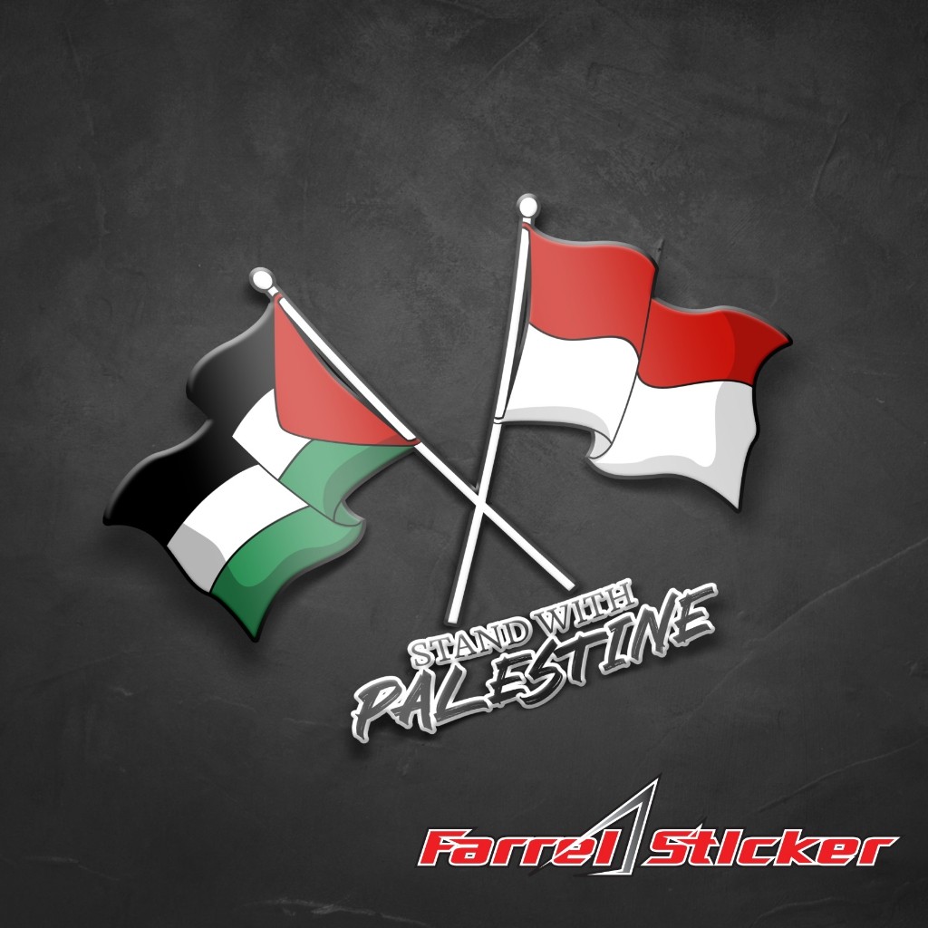 INDONESIA Palestine ขาตั้งสติกเกอร์ FLAG พร้อม Flagstine FLAG