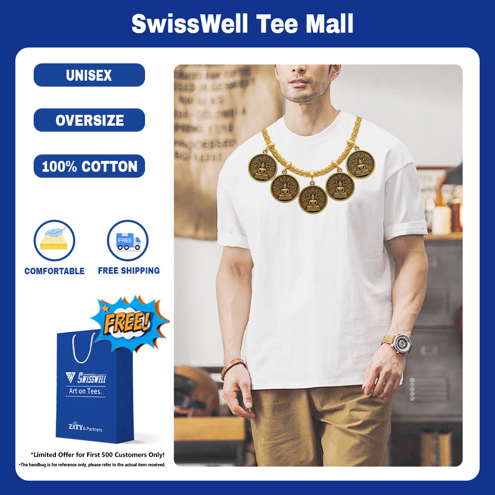 ZITY ⚪ เสื้อยืดผ้าคอตตอน 100% T-Shirt แบบ Oversize Unisex คอกลม 100% COTTON ลาย Buddha amulets P2