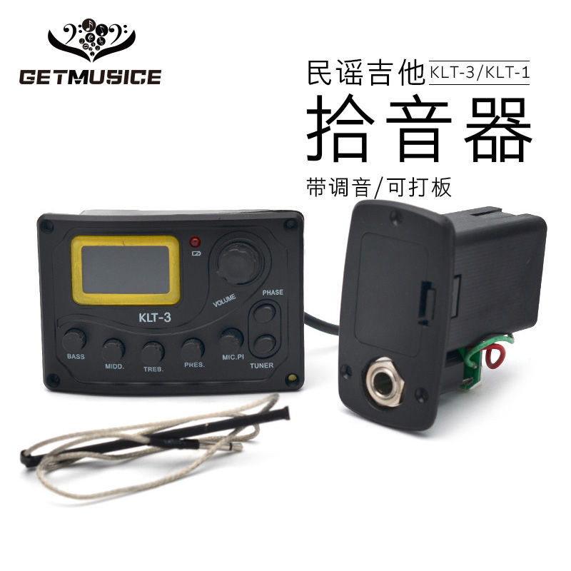กีต้าร์โปร่ง KLT-3 EQ Balancer 4-Stage Guitar Pickup กีต้าร์โปร่ง Pickup Playable Board พร้อมการปรับ