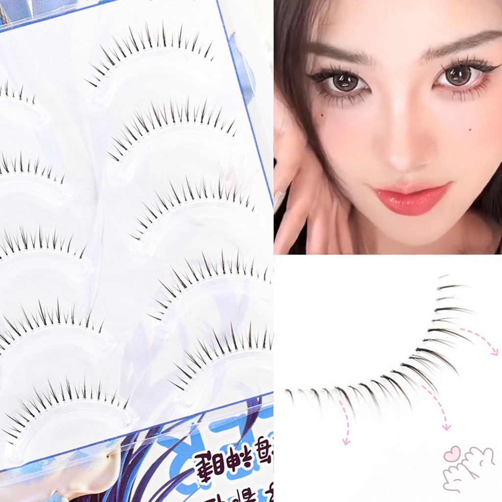 AEBBK 5 คู่ C Curl ด้านล่างขนตาคลาสเตอร์ Wispy Cluster ขนตาสำหรับงานแต่งงานหรือวันที่