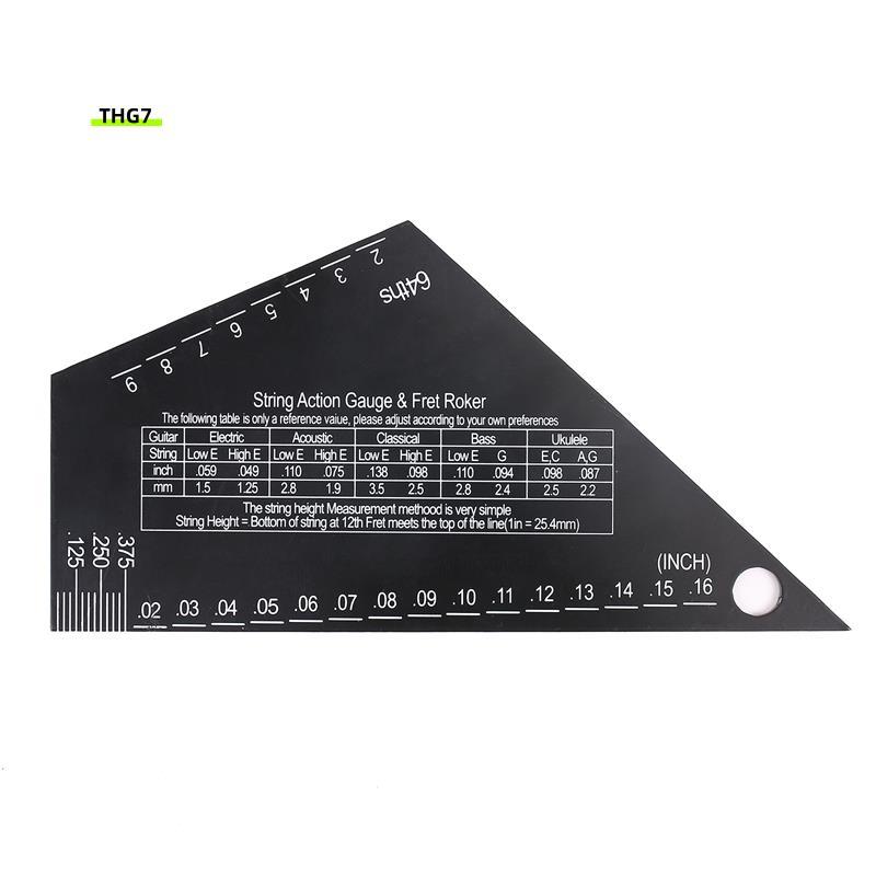 Belinda7Fretเครื่องมือปรับระดับกีตาร์คอFingerboardวัดไม้บรรทัดสแตนเลสFret Rocker