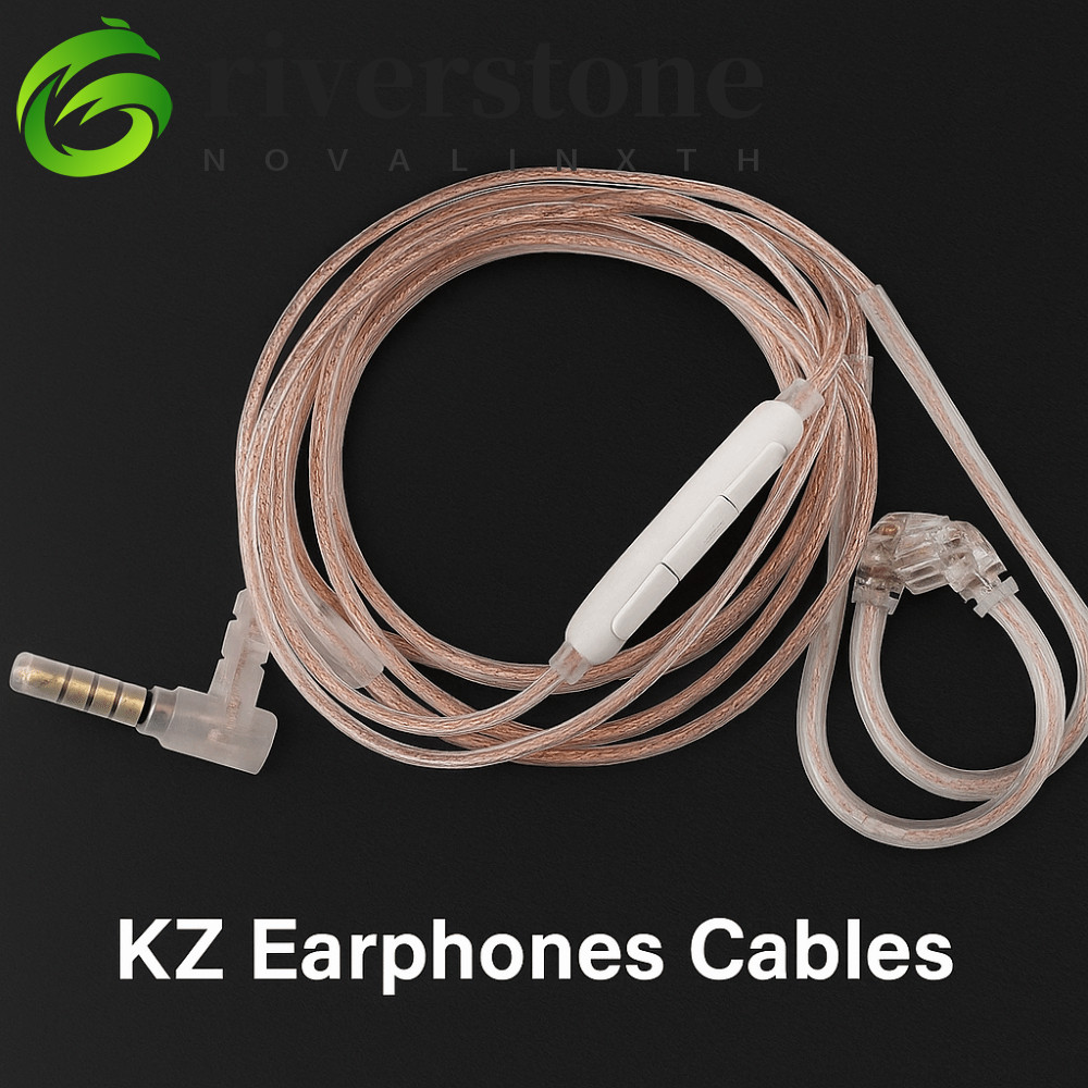 RIVERSTONE KZ สายหูฟัง, 2PIN พร้อมไมโครโฟนสายหูฟัง KZ, Original 3.5 มม.อัพเกรด High-Purity สายหูฟังส
