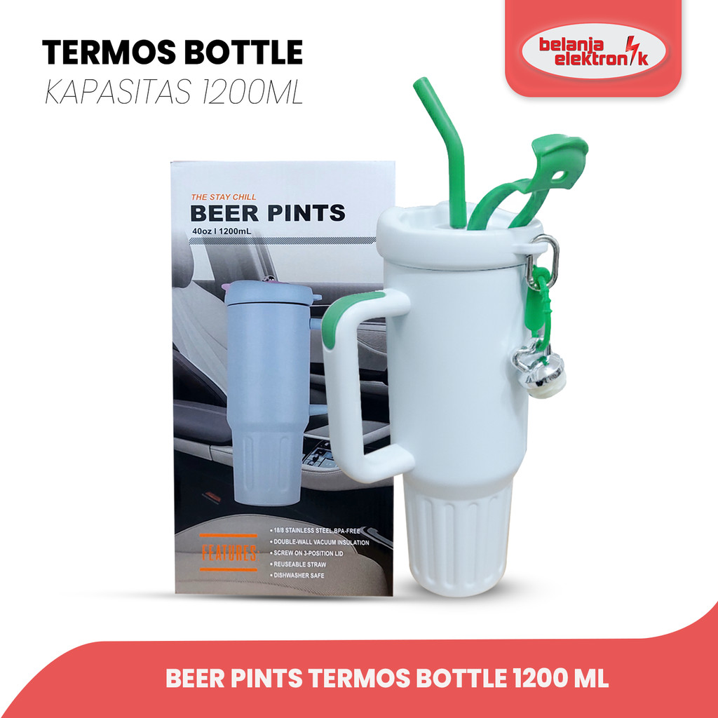 TERMOS VACUUM FLASK 1200ML BEER PINTS THERMOS TRAVEL TUMBLER ดื่มน้ําความร้อนและความเย็นสแตนเลส SUS3