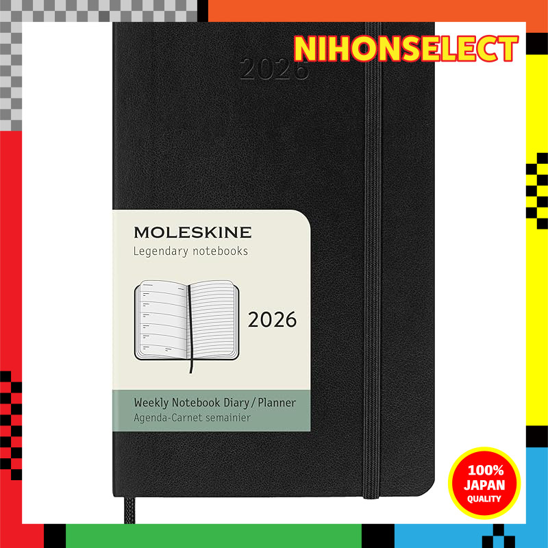 Moleskine Planner, January 2026 Start, 12-Month Weekly Diary, Pocket Size (9cm x 14cm), Soft Cover, 