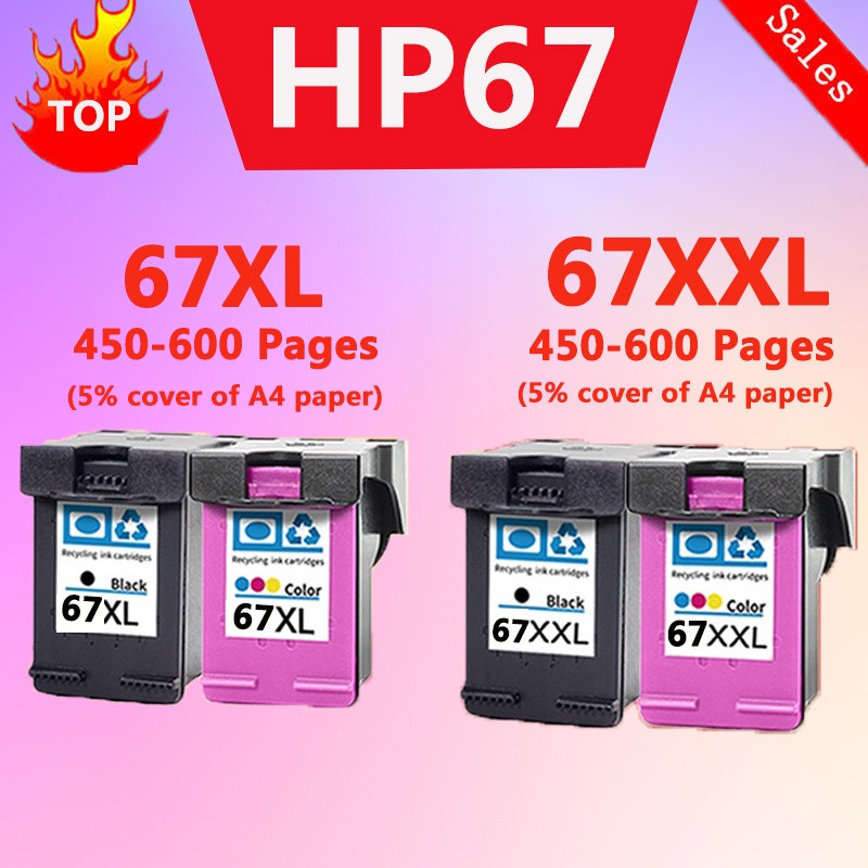 ใช้งานร่วมกับ HP 67 ตลับหมึก HP 67XL HP 67 หมึก HP67 สีดํา HP67 สี HP 67 ตลับหมึกรีฟิลสําหรับ 6410 /