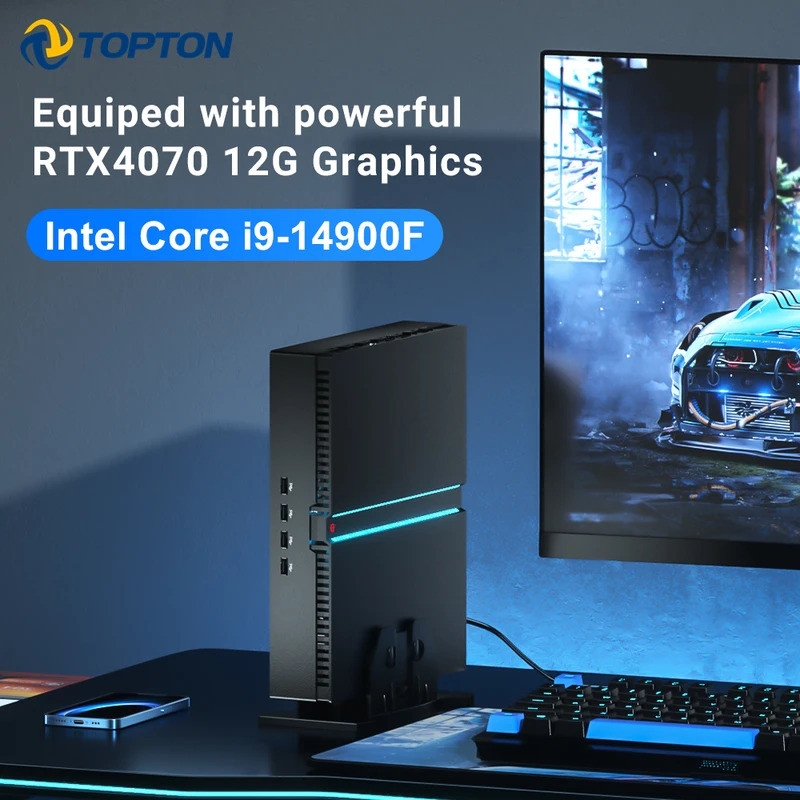 Topton 14th Gen Intel i9 14900F NVIDIA RTX 4070 12G Gaming Mini PC NVMe 2xDDR5 Windows 11 Mini Gamer