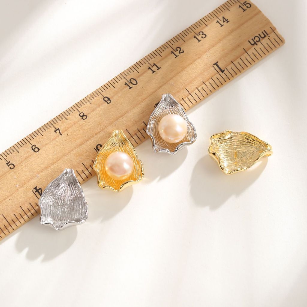 ส925 การตั้งค่าจี้เงินแท้|เปลือกกับเข็มมุกผู้ถือจี้คอนซีลเลอร์ ทําเอง ฝังหยกสีแดงภาคใต้ผู้ถือลูกปัดก