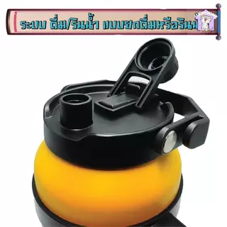 SMAIL แก้วเก็บความเย็น กระบอกน้ำสแตนเลส สูญญากาศ 1900ml ฝาเปิดง่าย พกพาง่าย มีหูจับเก็บความเย็น กระติกน้ำ ขวดน้ำฟู้ดเกรด