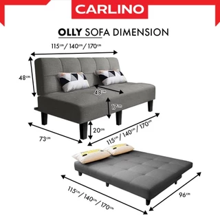 ขายดี!!Carlino:โซฟา โซฟาเบด พับนั่ง ปรับนอนเป็นเตียง เรียบสวย ง่ายต่อการจัดวาง ผ้าแคนวาสเนื้อดี สีไม่ซีดง่าย Olly Sofa