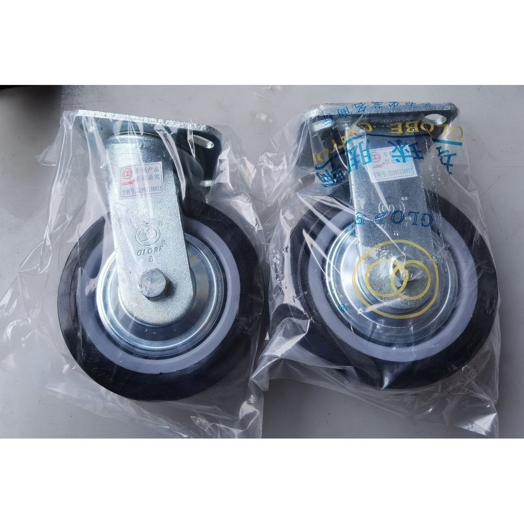 Universal Caster GLOBE Caster แบบHeavy Duty สีดำ แบริ่งคู่ Material Super Polyurethane KPD2