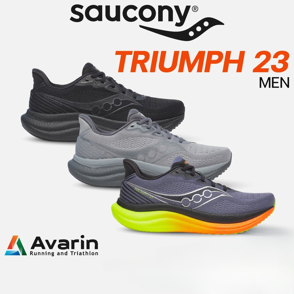 Saucony Triumph 23 / Triumph 22 Men (ฟรี! ตารางซ้อม) รองเท้าวิ่งถนนหนานุ่ม รองรับแรงกระแทกได้ดี