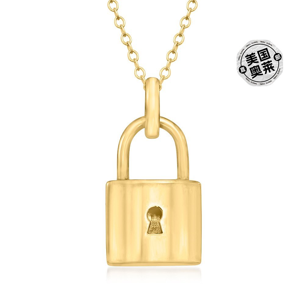 Ross-Simons สร้อยคอจี้กุญแจ 14KT สีเหลืองทอง