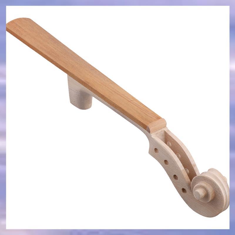 Unfinished เปลวไฟไวโอลินคอ Headstock Scroll 4/4 Unvarnished DIY ไวโอลินหัว Peg กล่อง