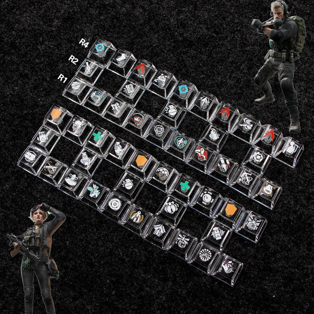 Delta Force Keycaps โปรไฟล์เชอร์รี่ R4 R1 5 คีย์ PC DIY Creative Cool โปร่งแสงเกม Vyron Dwolf Stinge
