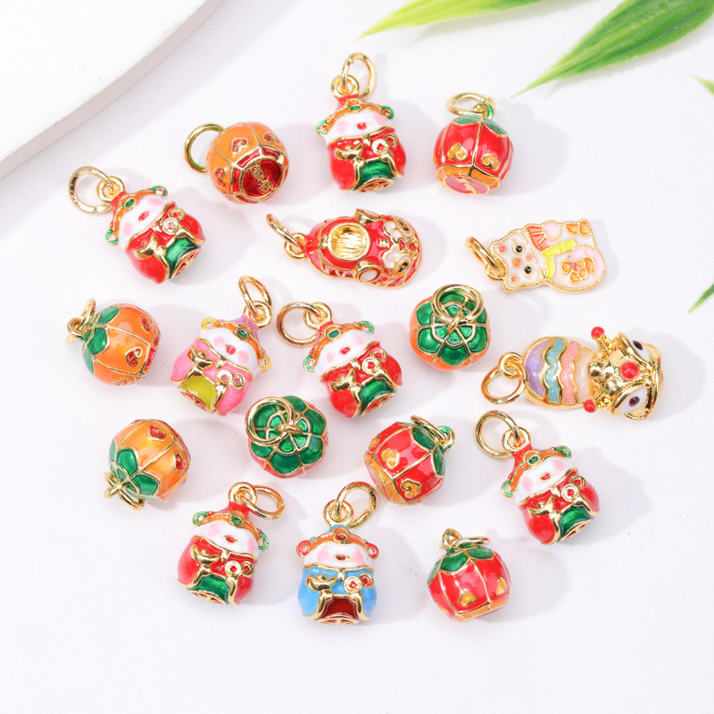 Cloisonne คั่วสีฟ้าหยดน้ำมันรูปเทพเจ้าแห่งความมั่งคั่ง สำหรับ DIY จี้ สร้อยคอและสร้อยข้อมือ พร้อมอุปกรณ์เสริม - รูปที่ 2