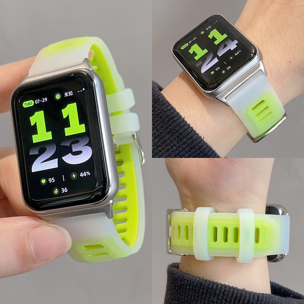โปร่งใสทูโทนซิลิโคนสําหรับ Samsung Galaxy Fit 3 สายคล้องคอสร้อยข้อมือระบายอากาศสําหรับ Samsung Fit3 อุปกรณ์เสริมสมาร์ทวอทช์