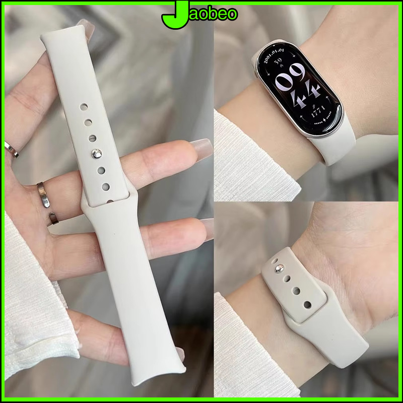 สายซิลิโคนอ่อน for Xiaomi Mi Band 10 9 8 NFC สายยางกีฬา สายรัดข้อมือเปลี่ยนสายรัดข้อมือ for Miband 10 9 8