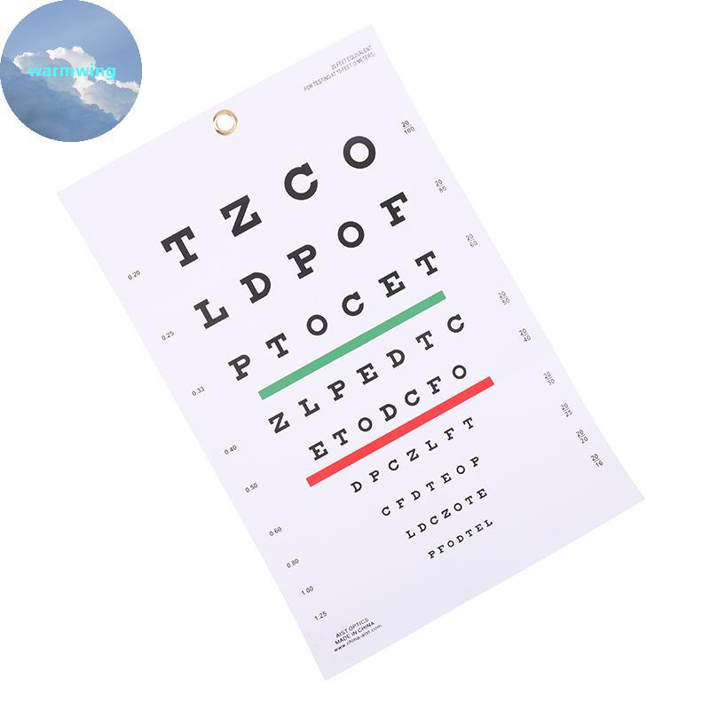 Warmwing พรีเมี่ยม Snelen Eye Chart แผนภูมิผนังพลาสติกกันน้ํา Snellen แผนภูมิสําหรับ Eye Test Exams 