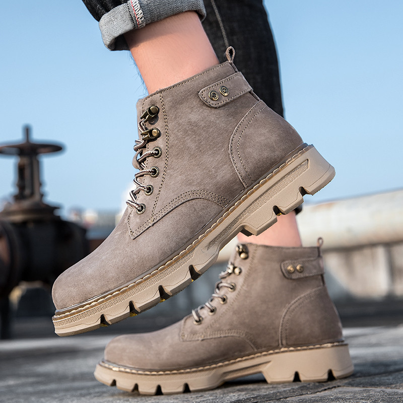 ขนาด 38-44 รองเท้าบู๊ทมาร์ตินหนังแท้คุณภาพสูงสําหรับผู้ชายลําลองรองเท้ากันลื่นทนทาน - รูปที่ 2