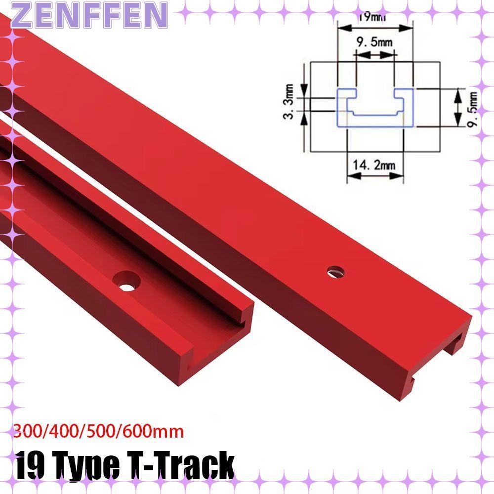 ZENFFEN 1 ชิ้น T-Slot Track, 300-600 มิลลิเมตร T Slider Fixture Slot สไลด์ T-Track, 19 ประเภท 19x9.5