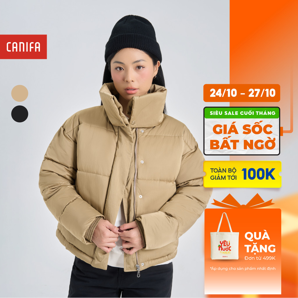 คานิฟา เสื้อแจ็คเก็ตผ้านวมผู้หญิงคอปกสูงหนาให้ความอบอุ่นสุดๆน้ําหนักเบากันน้ํา 6OT24ว019